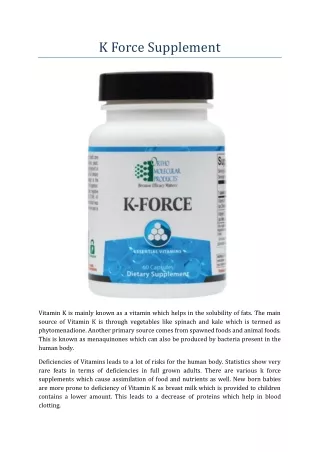 K Force Supplement