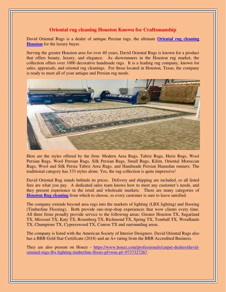 oriental rug cleaning houston known