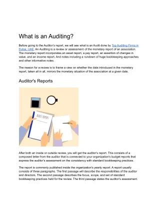What is an Auditor's Report prepared by Auditing Firms in Dubai _ 