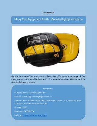 Muay Thai Equipment Perth | Guardedfightgear.com.au