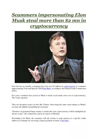scammers impersonating elon musk steal more than