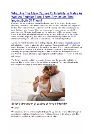 what are the main causes of infertility in males