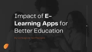 impact of e learning apps for better education