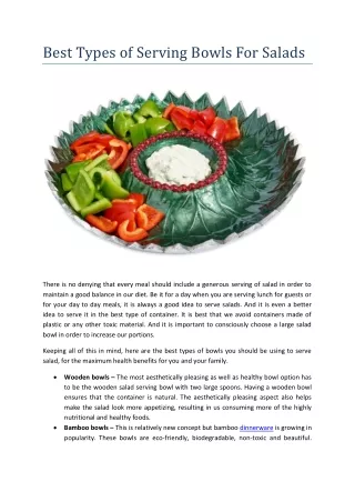 best types of serving bowls for salads