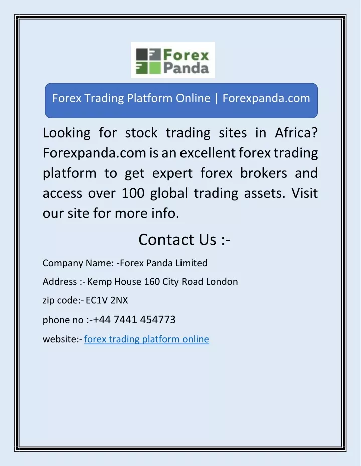 forex trading platform online forexpanda com