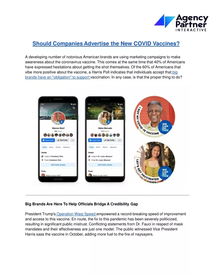 should companies advertise the new covid vaccines