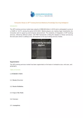 exhaustive study on sip trunking services market