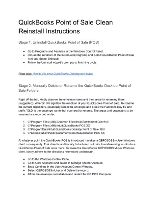 quickbooks point of sale clean reinstall