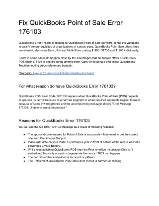 fix quickbooks point of sale error 176103