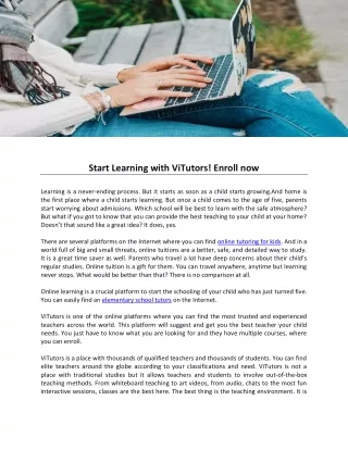 start learning with vitutors enroll now learning