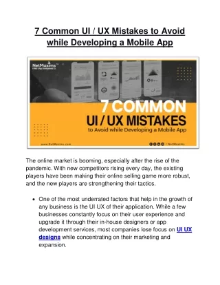 7 common ui ux mistakes to avoid while developing