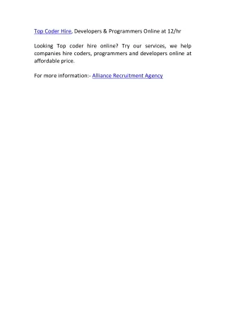 top coder hire developers programmers online