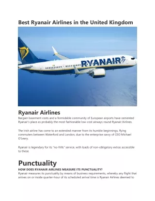 Ryanair Airline Flights