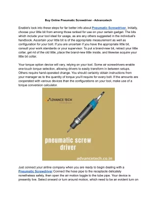 buy online pneumatic screwdriver advancetech