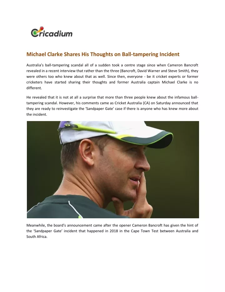 michael clarke shares his thoughts on ball