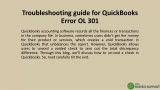 troubleshooting guide for quickbooks error ol 301