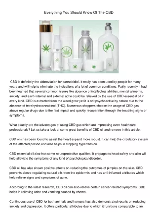 everything you should know of the cbd