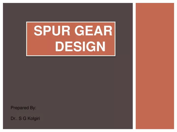spur gear design