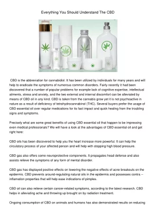 everything you should understand the cbd
