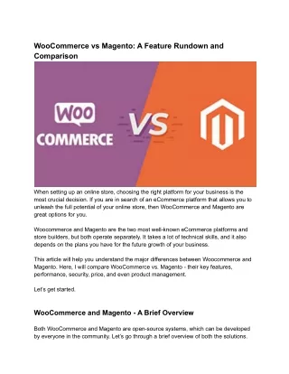 woocommerce vs magento a feature rundown