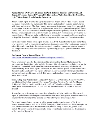 rennet market post covid 19 impact in depth