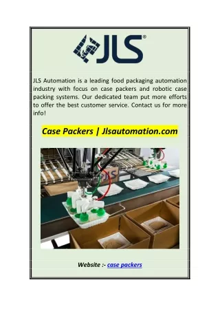 jls automation is a leading food packaging