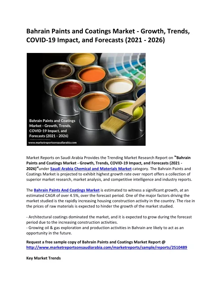 bahrain paints and coatings market growth trends