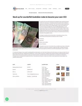 Buy Counterfeit-Fake Australian Dollars - Legit Bills Online
