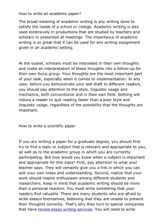 how to write an academic paper