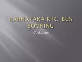 Karnataka Rtc  Bus  Booking