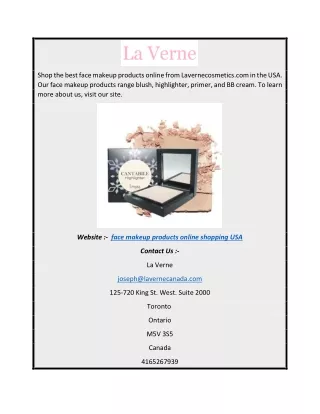 Face Makeup Products Online Shopping USA | Lavernecosmetics.com