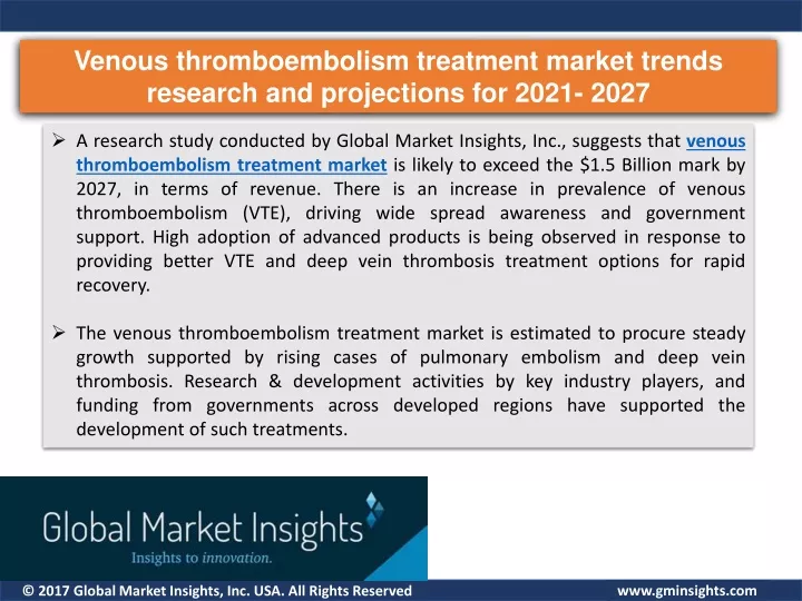 venous thromboembolism treatment market trends