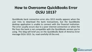 how to overcome quickbooks error olsu 1013
