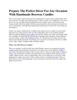 Bee Healthy Candles Prepare The Perfect Décor For Any Occasion With Handmade Beeswax Candles-converted