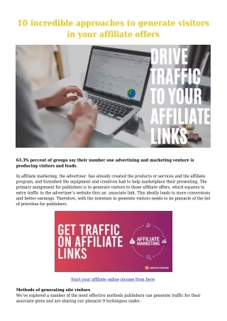 10-incredible-approaches-to-generate-visitors-in-your-affiliate-offers