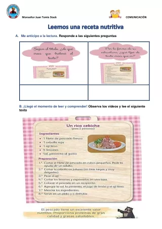 Leemos una receta nutritiva