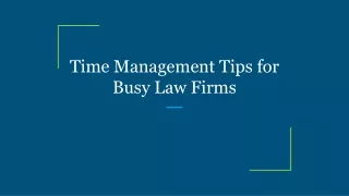 time management tips for busy law firms