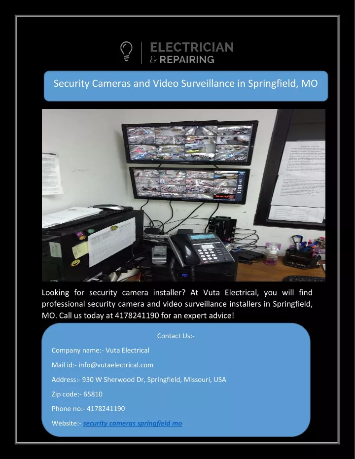 security cameras and video surveillance