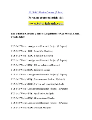 BUS 642 Education Organization- tutorialrank.com