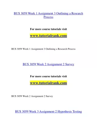 bus 3059 week 1 assignment 3 outlining a research