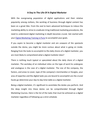 A day in the life of a Digital Marketer. (1)