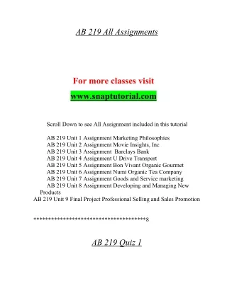ab 219 all assignments