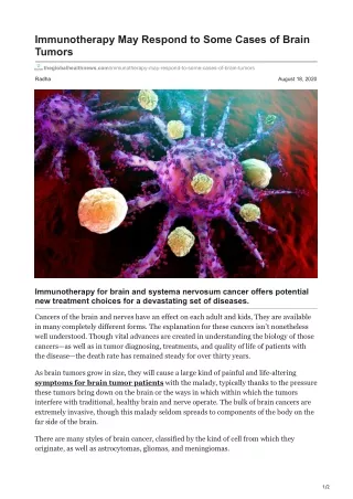 immunotherapy may respond to some cases of brain