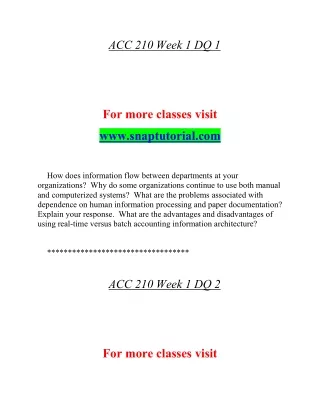 ACC 210 Inspiring Communication / snaptutorial.com