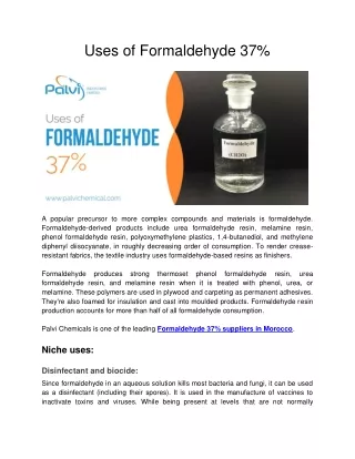 uses of formaldehyde 37