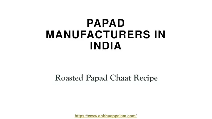 papad manufacturers in india