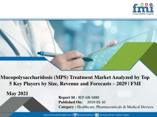 Mucopolysaccharidosis (MPS) Treatment Market 2021 Key Insights, Demand, Growth