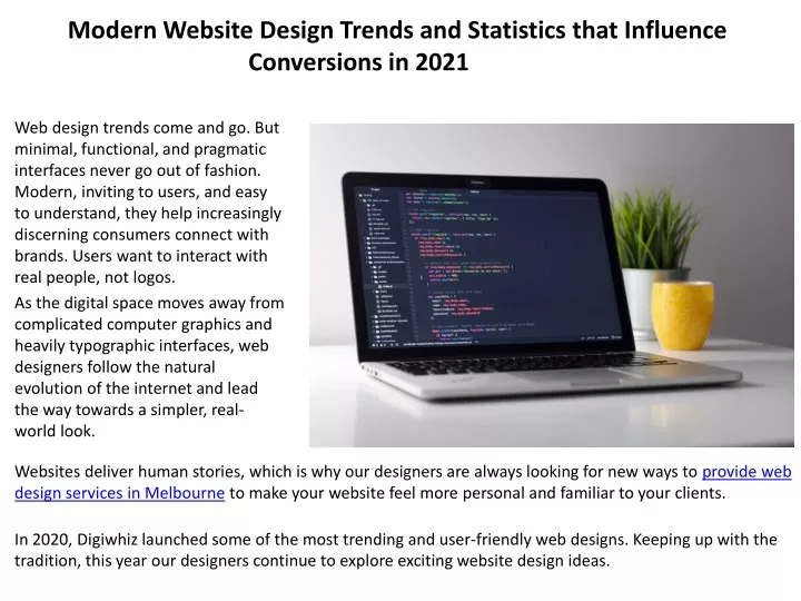 modern website design trends and statistics that