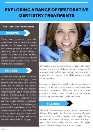 Exploring a Range of Restorative Dentistry Treatments
