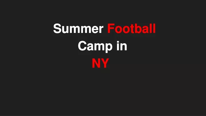 summer football camp in ny